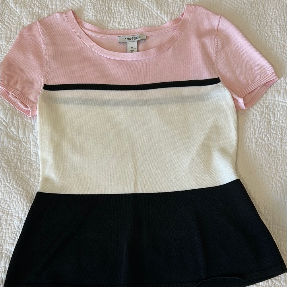White House Black Market Pink, White, and Black women’s  top